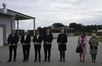 Uroczyste zakonczenie prac w oczyszczalni sciekow w Malanowie         